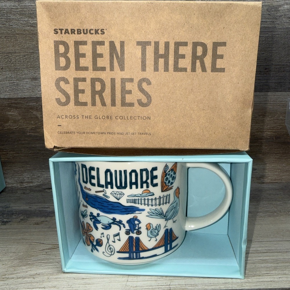Delaware Starbucks coffee Cup Mug 14oz Been There Series NEW With Box - Retired